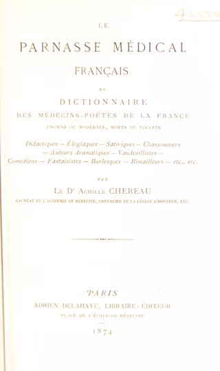 Le Parnasse médical français facsimile page