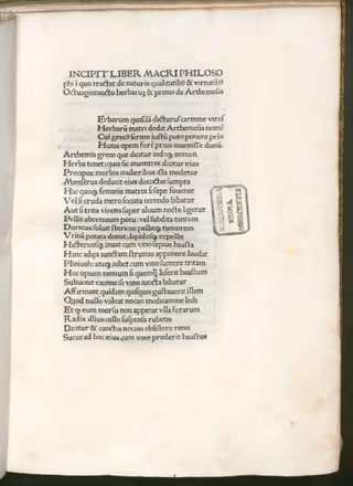 De viribus herbarum facsimile page